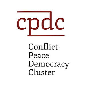 Zeigt die Abkürzung von Conflict Peace Democracy Cluster "CPDC" als logo in rot ©Conflict Peace Democracy Cluster