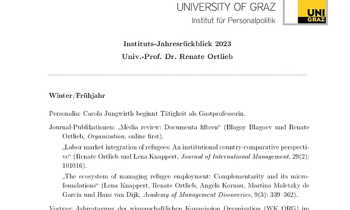 erste Seite vom Jahresrückblick