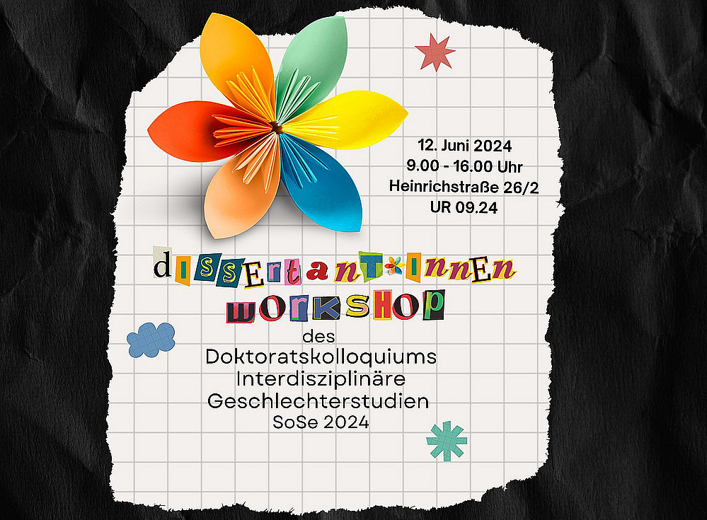 Blatt Papier mit Veranstaltungstitel ©Uni Graz/ (c) Katharina Scharf