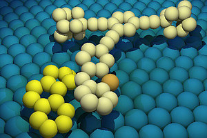 Nano-Maschine, bestehend aus nur einem Molekül, auf einer Oberfläche