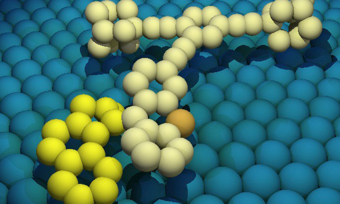 Nano-machine, consisting of only one molecule, on a surface