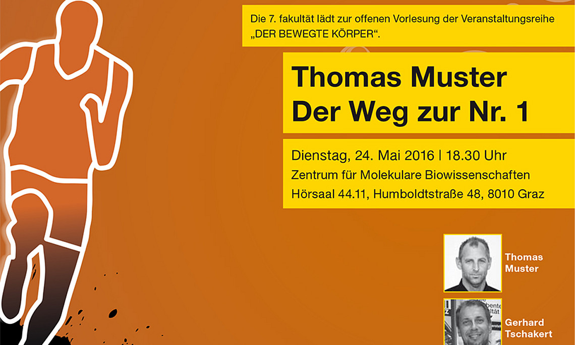 Sportwissenschafter Gerhard Tschakert begrüßt am 24. Mai 2016 die österreichische Tennislegende Thomas Muster.