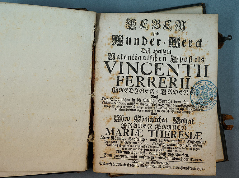 Leben und Wunder-Werk des heiligen Valentinianischen Apostels Vincentii Ferrerii