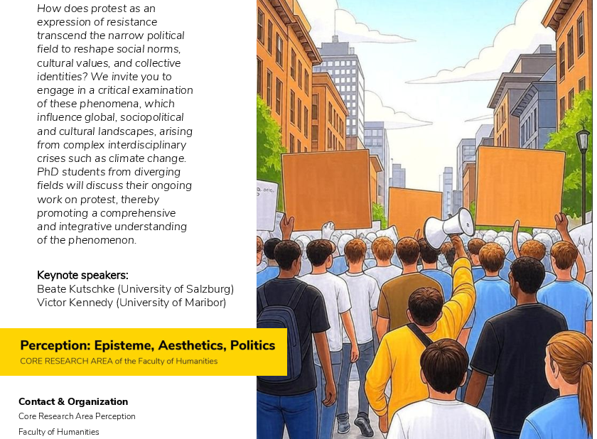 Plakat des Workshops "The Perception, Possibilities and Political Dimensions of Protest" 