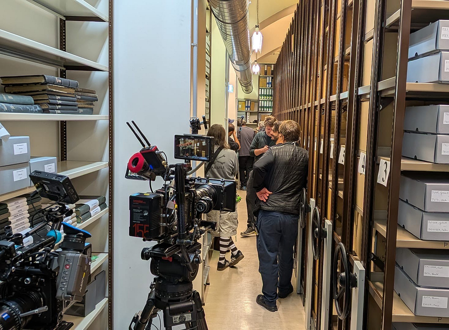 Filmdreh im großen Depot ©(c) Universitätsarchiv