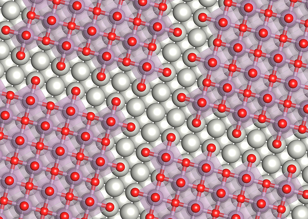 As an example of a two-dimensional oxide this image displays the structure of a molybdenum oxide monolayer on Pd(100) with antiphase domain boundaries. ©Uni Graz/Sterrer