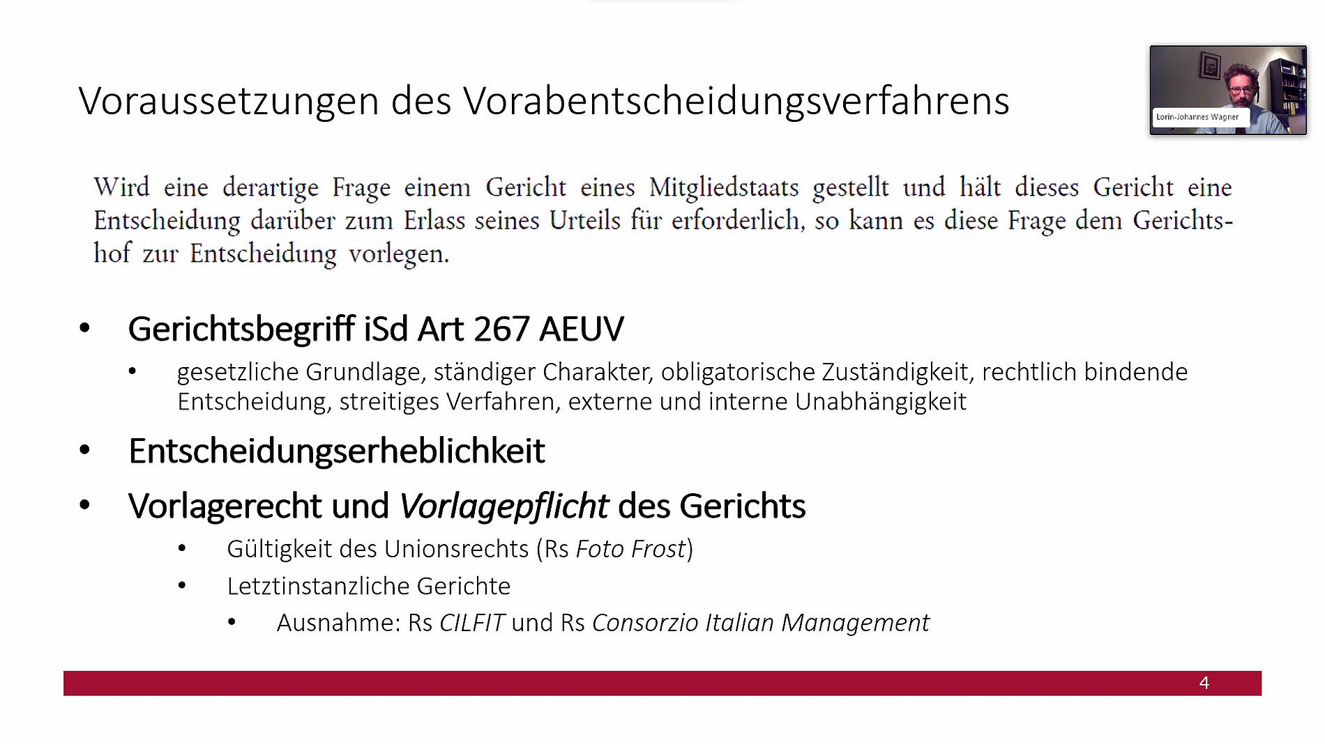 Wagner, Grazer Datenschutz-Gespraeche, Der EuGH und seine Vorabentscheidungen in Datenschutzangelegenheiten, Institut für Rechtswissenschaftliche Grundlagen, REWI Universität Graz. ©Uni Graz/Bergauer