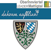 Logo Leader Region Oberinnviertel-Mattigtal und Wappen Stadt Braunau 