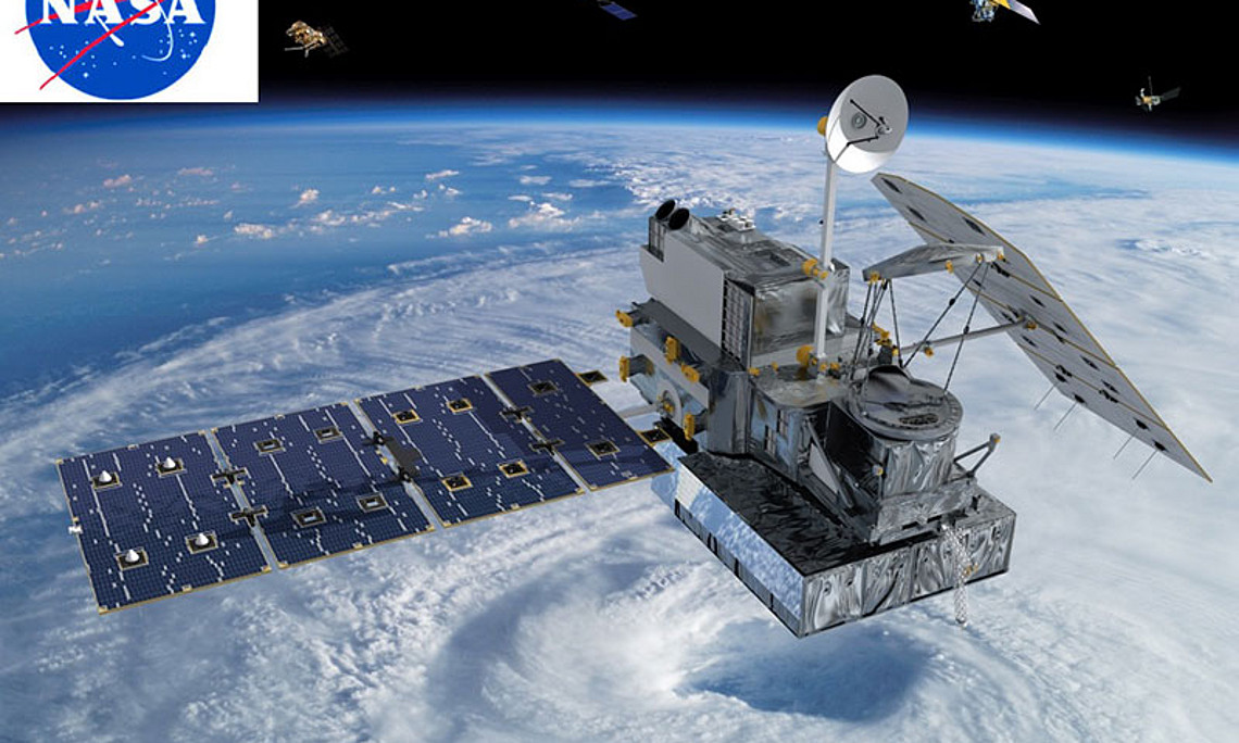 Der 2014 gestartete Global Precipitation Mission (GPM)-Satellit mit neuem Niederschlagsradar ist Kern der Precipitation Measurement Missions (PMM). Bild: NASA 2015
