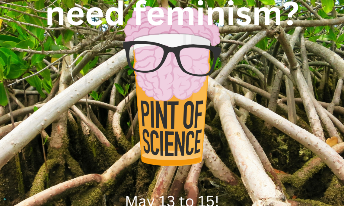 Photo von Baumwurzeln und Pint of Science Logo