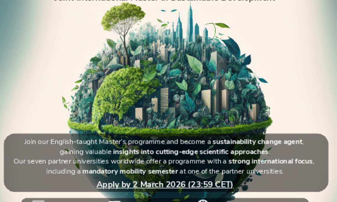 call for applications 2026 for the joint international master in sustainable development