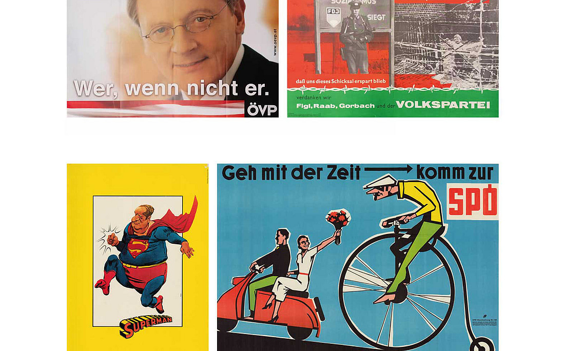 vier Wahlplakate