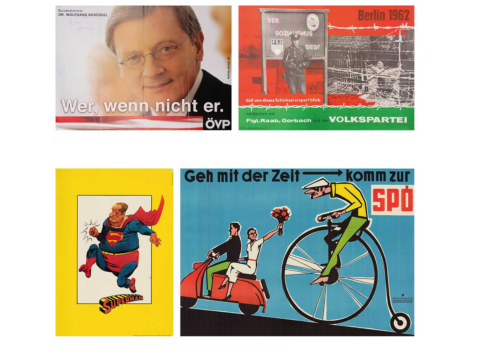 vier Wahlplakate 