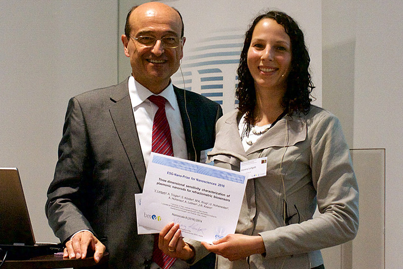 Preisträgerin Verena Leitgeb mit Wolfgang Kautek, Präsident der ESG. Fotos: ESG