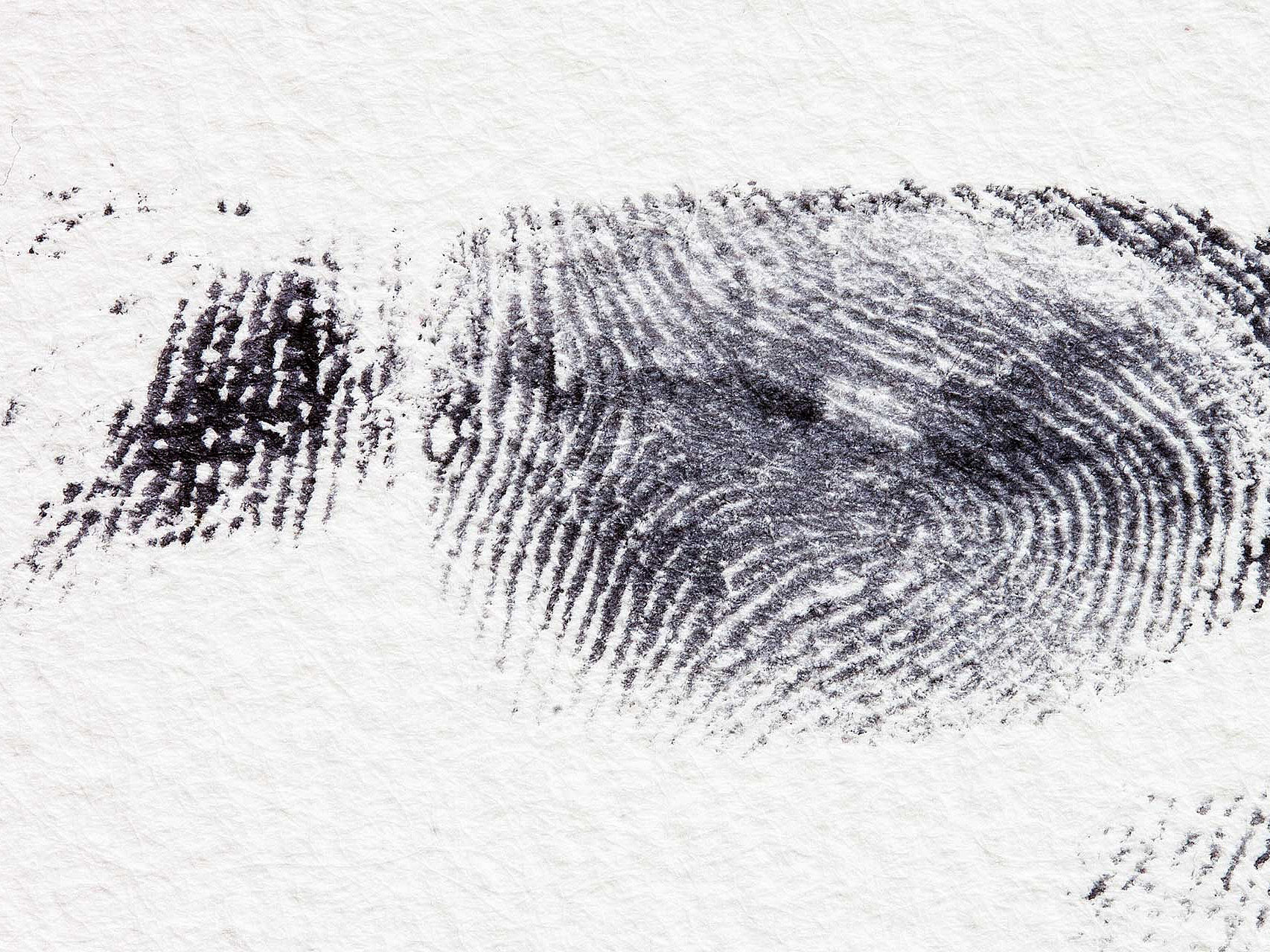 Schwarzer Fingerabdruck auf weißem Papier. Foto: pixabay 