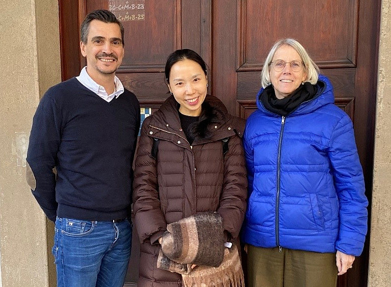 Bild zeigt Jungwon (Jamie) Min, Professorin für Organization Theory and Strategy an der INHA University in Incheon, Südkorea, Prof. Ortlieb und Dr. Hirt ©Uni Graz/C. Hirt