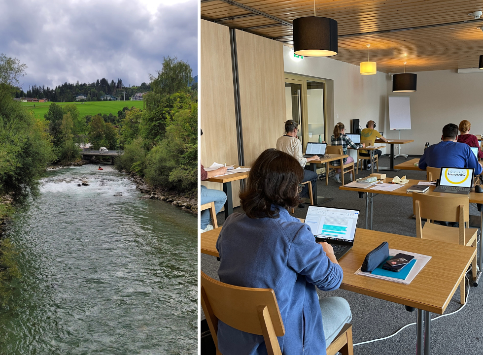 Collage of pictures from retreat, Stadlbauer, Uni Graz 