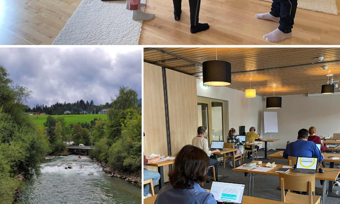 Collage of pictures from retreat, Stadlbauer, Uni Graz