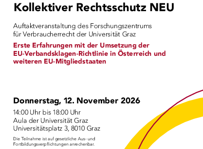 Einladung Kollektiver Rechtsschutz ©Uni Graz
