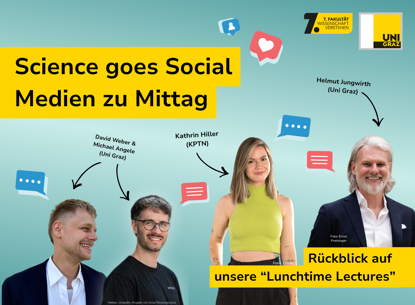 Alle Beteiligten bei Lunchtime Lectures Reihe ©Canva/Plattner