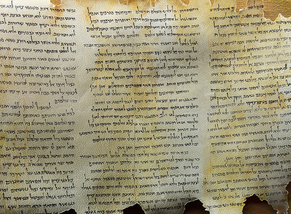 Dead Sea Scrolls on display at the caves of Qumran 