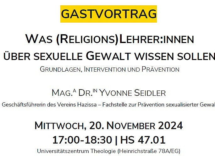 Titelbild zum Gastvortrag von Yvonne Seidler 