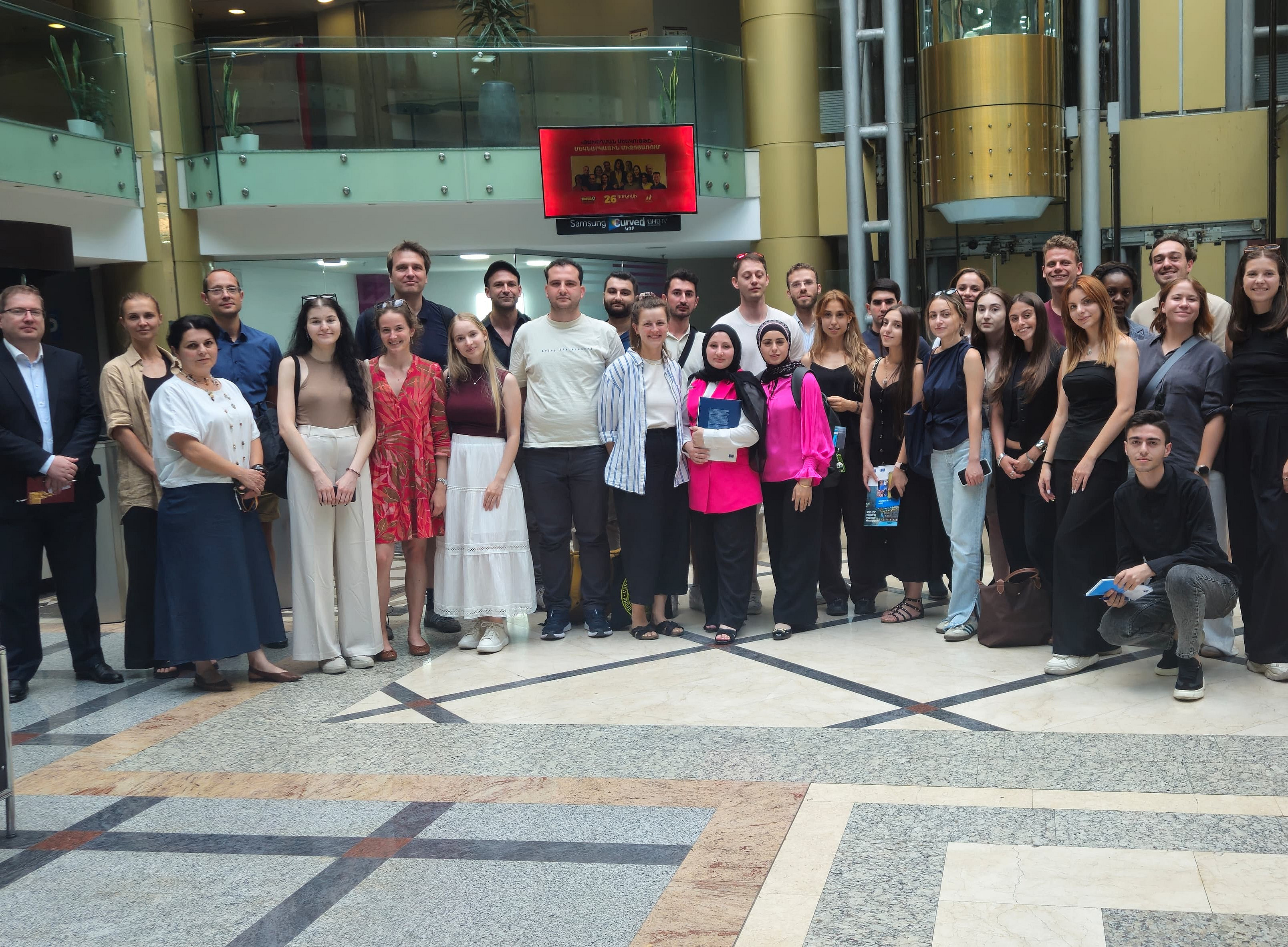 Students and lecturers of the LAWCONRESC-25 visiting the office of the Council of Europe in Armenia ©Ksenia Radchenkova