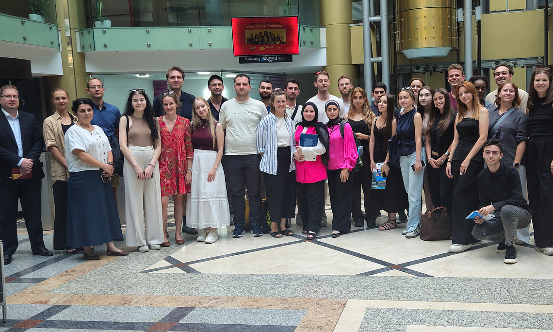 Students and lecturers of the LAWCONRESC-25 visiting the office of the Council of Europe in Armenia