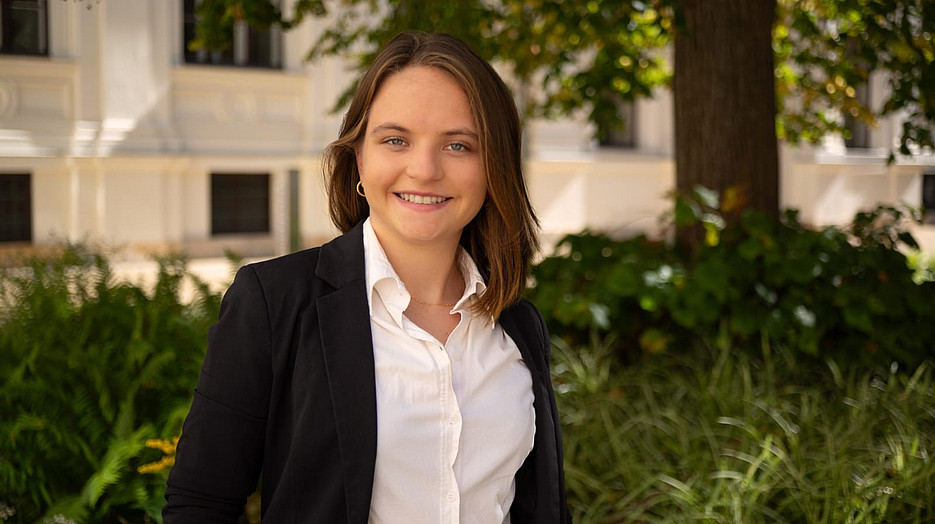 Bildaufnahme einer Moot Court Teilnehmerin ©Uni Graz/Radlinger
