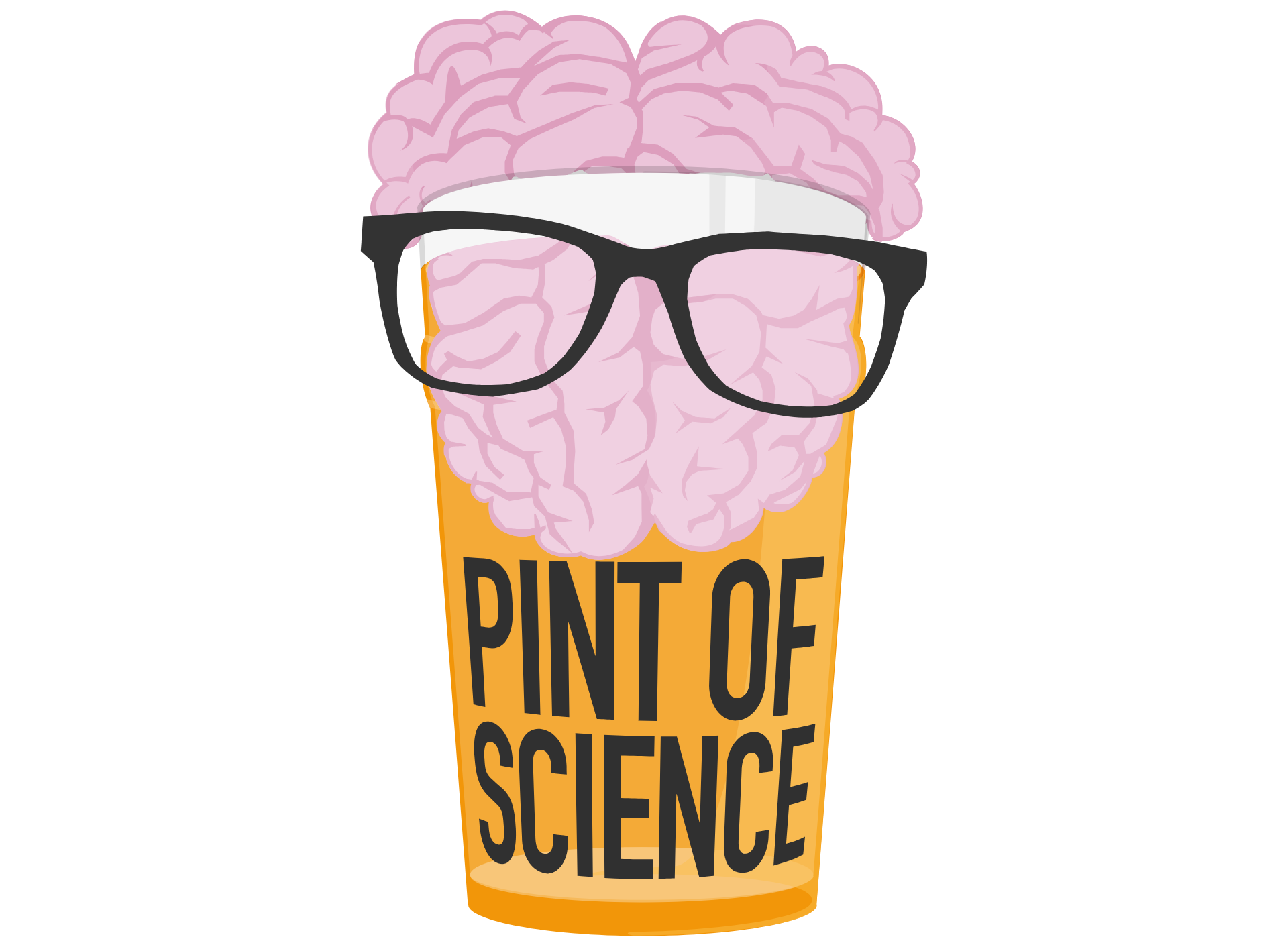 Bier im Glas mit Schaum und Aufschrift "Pint of Science" ©Pint of Science