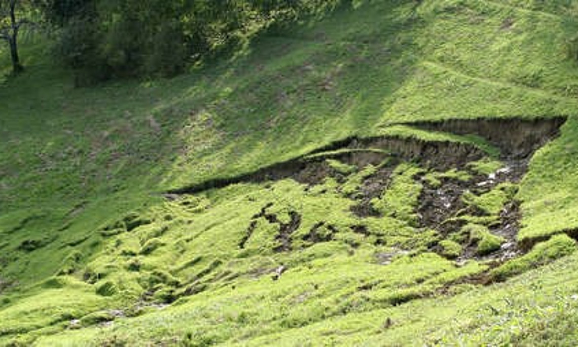 Welchen Einfluss hat der Klimawandel auf Hangrutschungen? Eine aktuelle Ausstellung im Naturkundemuseum liefert Fakten dazu. Foto: Institut für Militärisches Geowesen