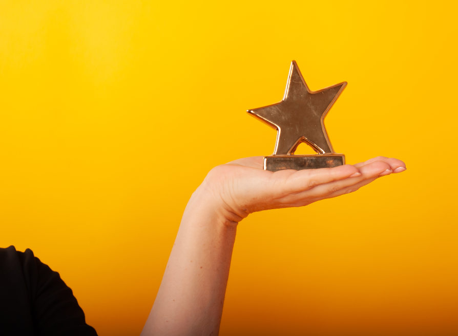 ein goldener Stern auf einer Handfläche dargeboten ©Marina Chernivetskay by Adobe Stock