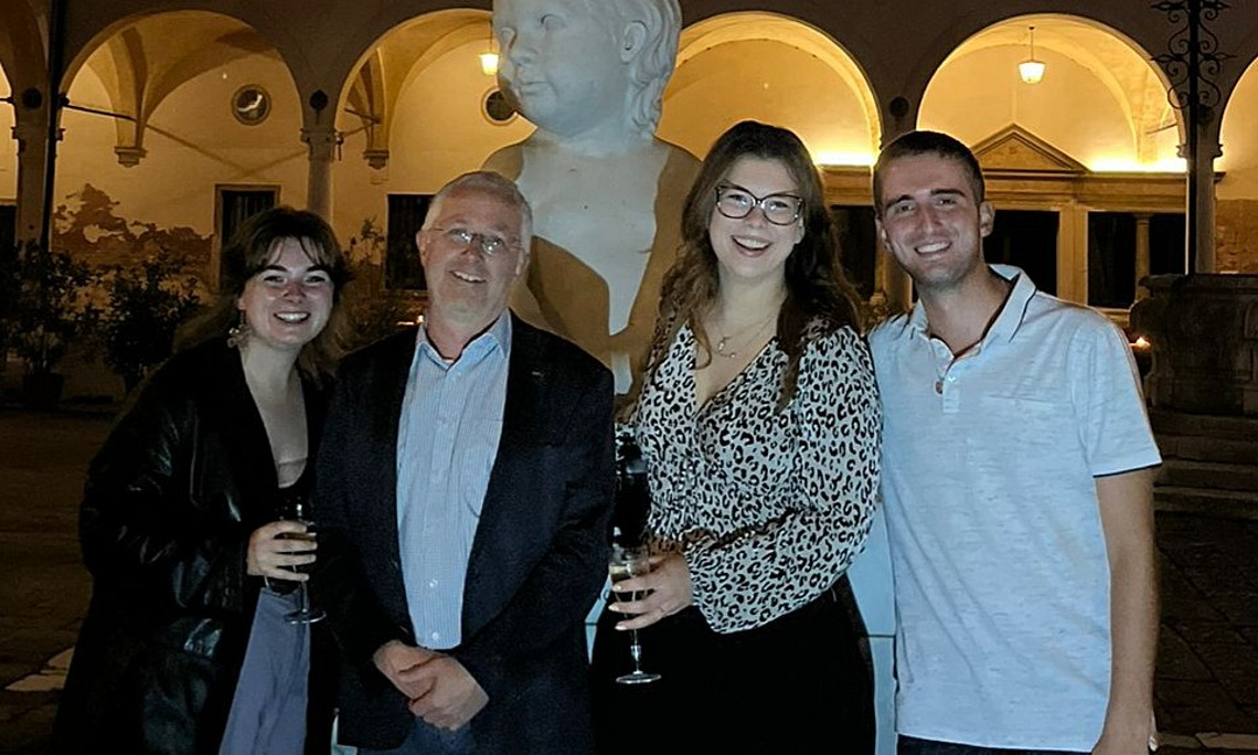 EMA-Direkter Gerd Oberleitner, Rebecca Gill, Elise Kolen und Vasil Ivanov am Global Campus