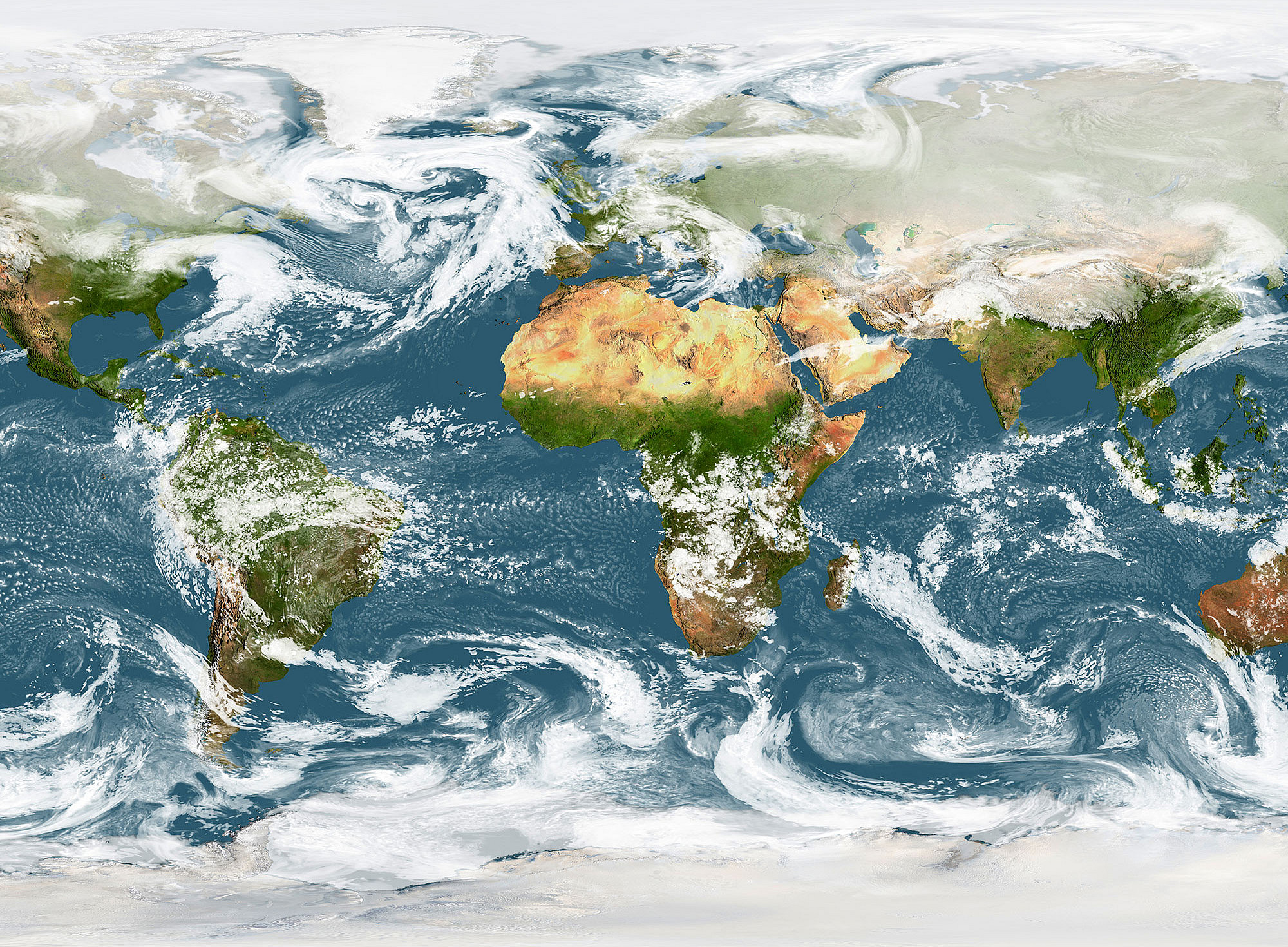 Map of the earth with cloud cover ©elroce - stock.adobe.com