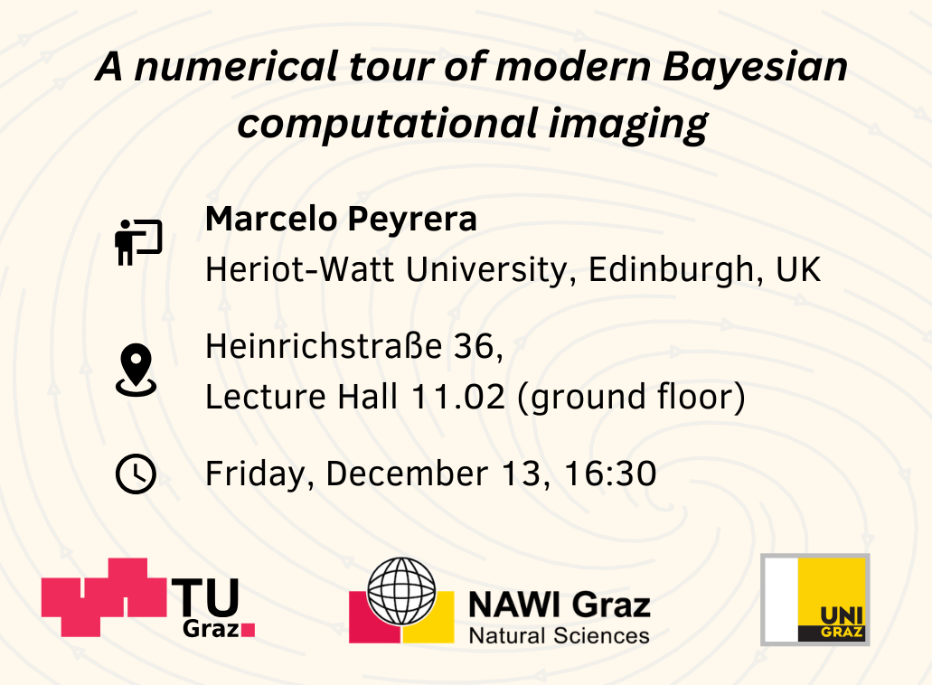 Graz Mathematical Colloquium: A numerical tour of modern Bayesian computational imaging (13.12., 16:30, lecture hall 11.02) 