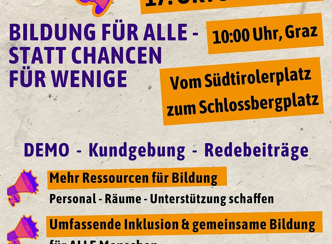Flyer Demo Bildung für alle ©aktion-bildung.at