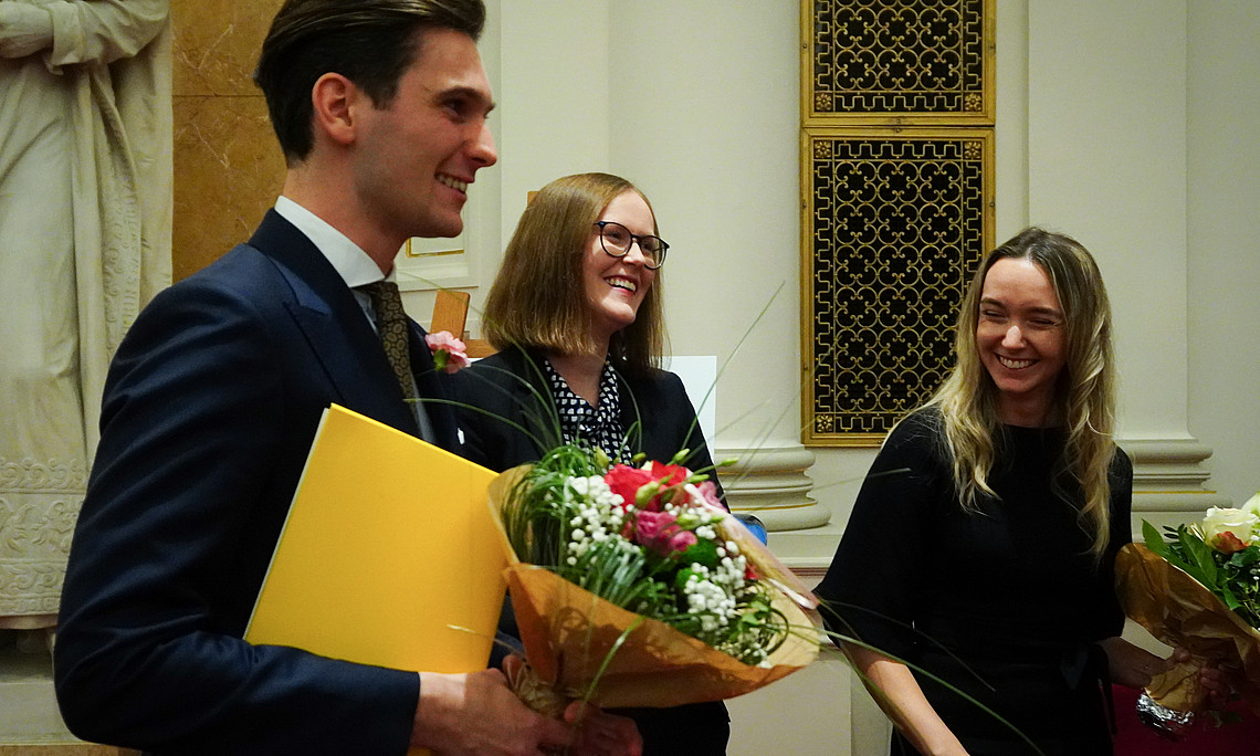v.l.n.r.: Jakob Mühlbacher, Anna Deopito, Carina Stefanie Piber, (c) Uni Graz/Nedovic