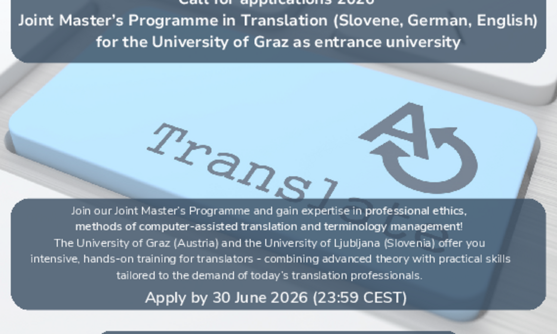 call for applications 2026 for the joint master in translation slovene german english