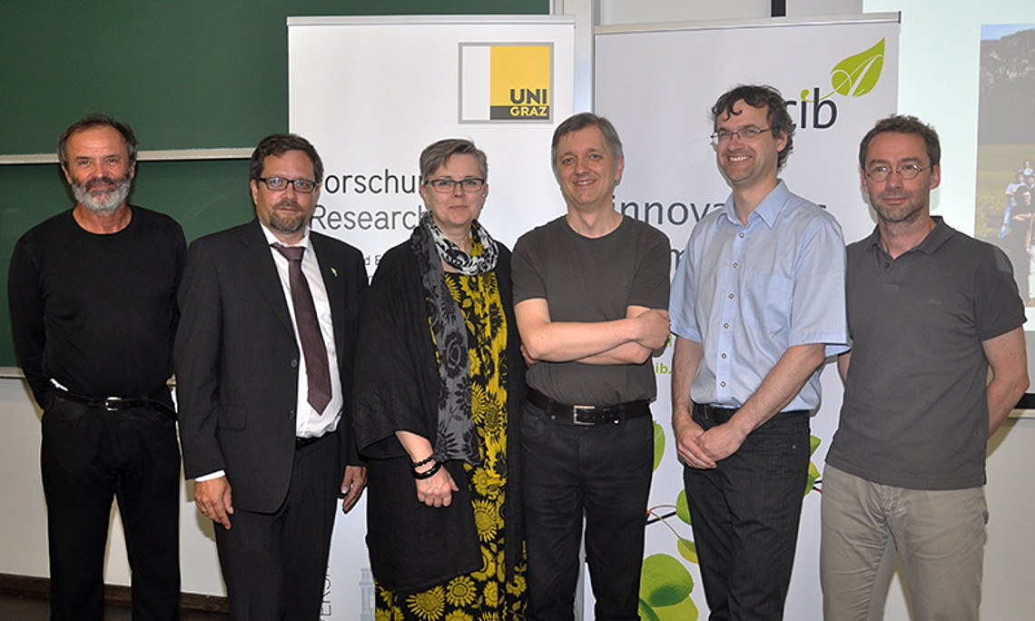 Kurt Faber, Mathias Drexler, Renate Dworczak, Karl Gruber, Wolfgang Kroutil und Bernd Nidetzky (v.l.)