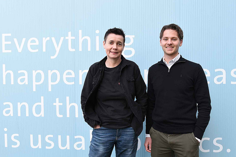 Astrophysikerin Astrid Veronig und Doktorand Christoph Schirninger