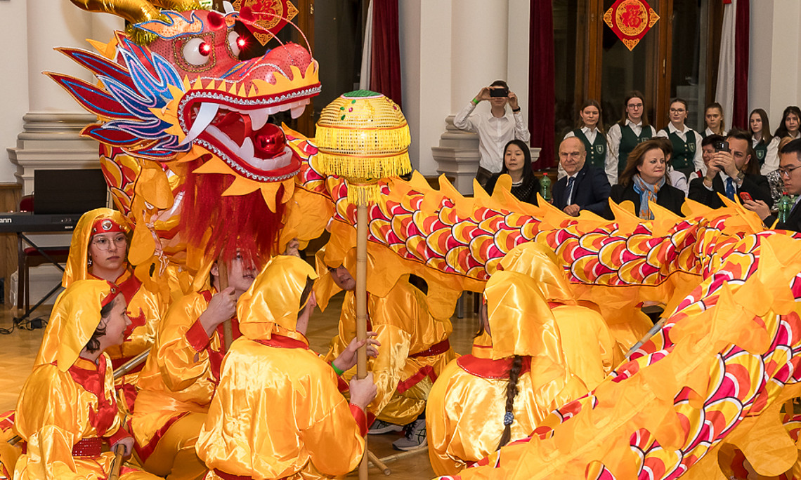 Foto des Drachentanzes beim chinesischen Neujahrsfest