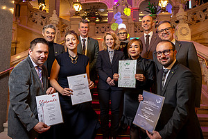 Group photo in the stairwell of the main building of Graz University of Technology