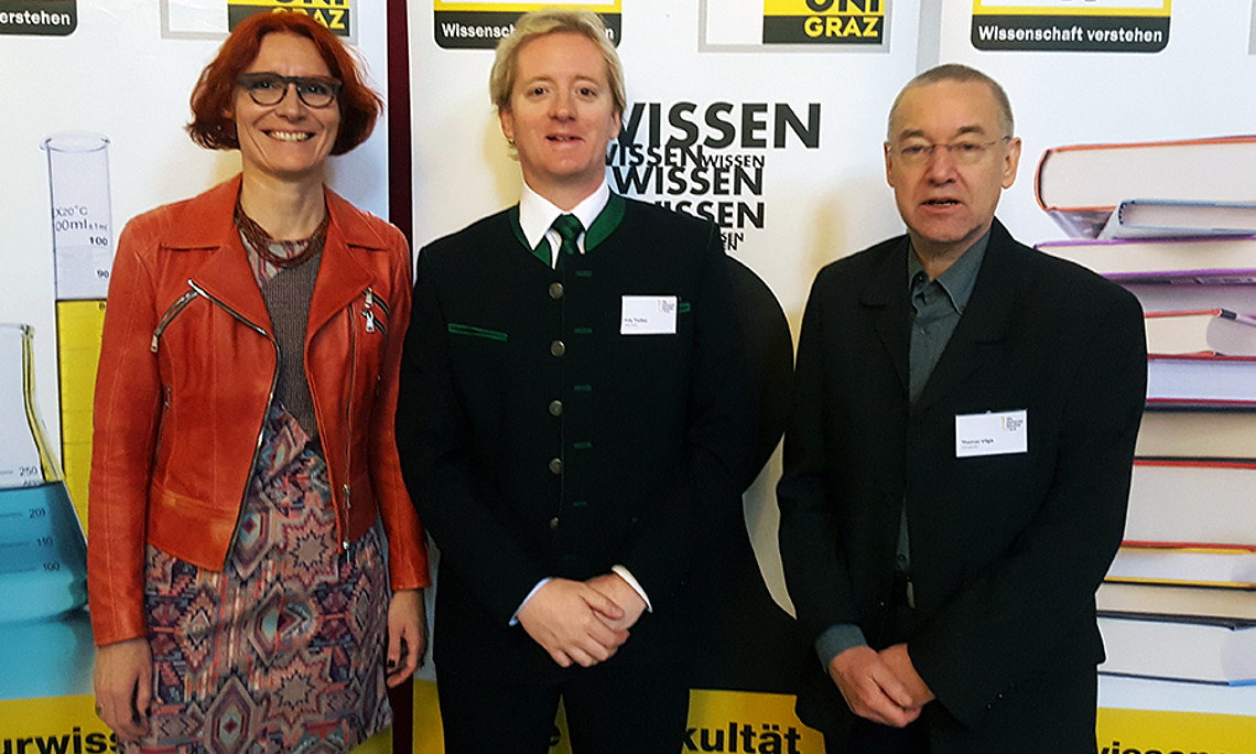 Fritz Treiber (Mitte) vom Geschmacklabor der Uni Graz konnte für die Tagung Barbara Bohle und Thomas Vilgis gewinnen. Foto: Uni Graz/Treiber 