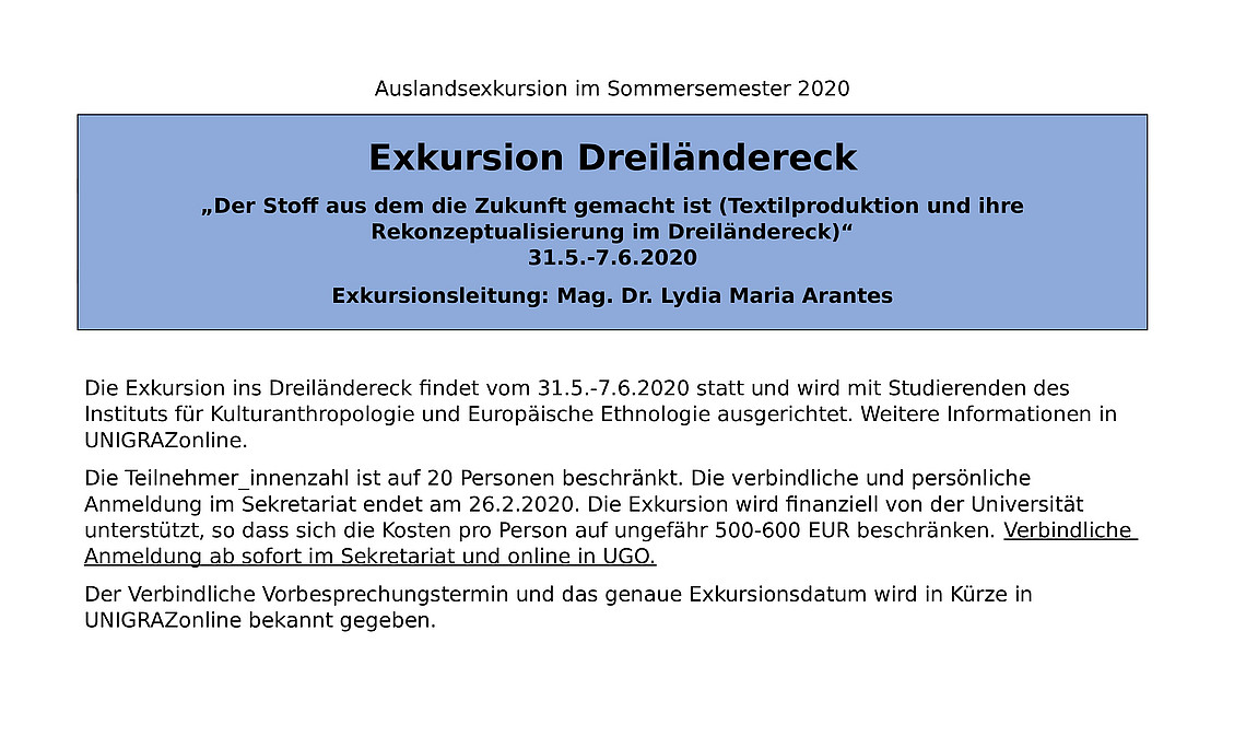 Anmeldung ab sofort