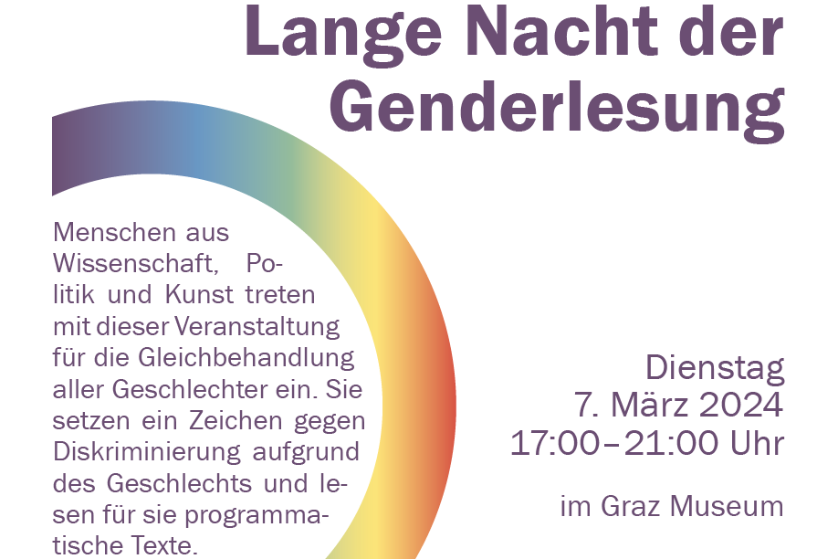 Plakatausschnitt Genderlesung ©Uni Graz iVm Irmtraud Fischer