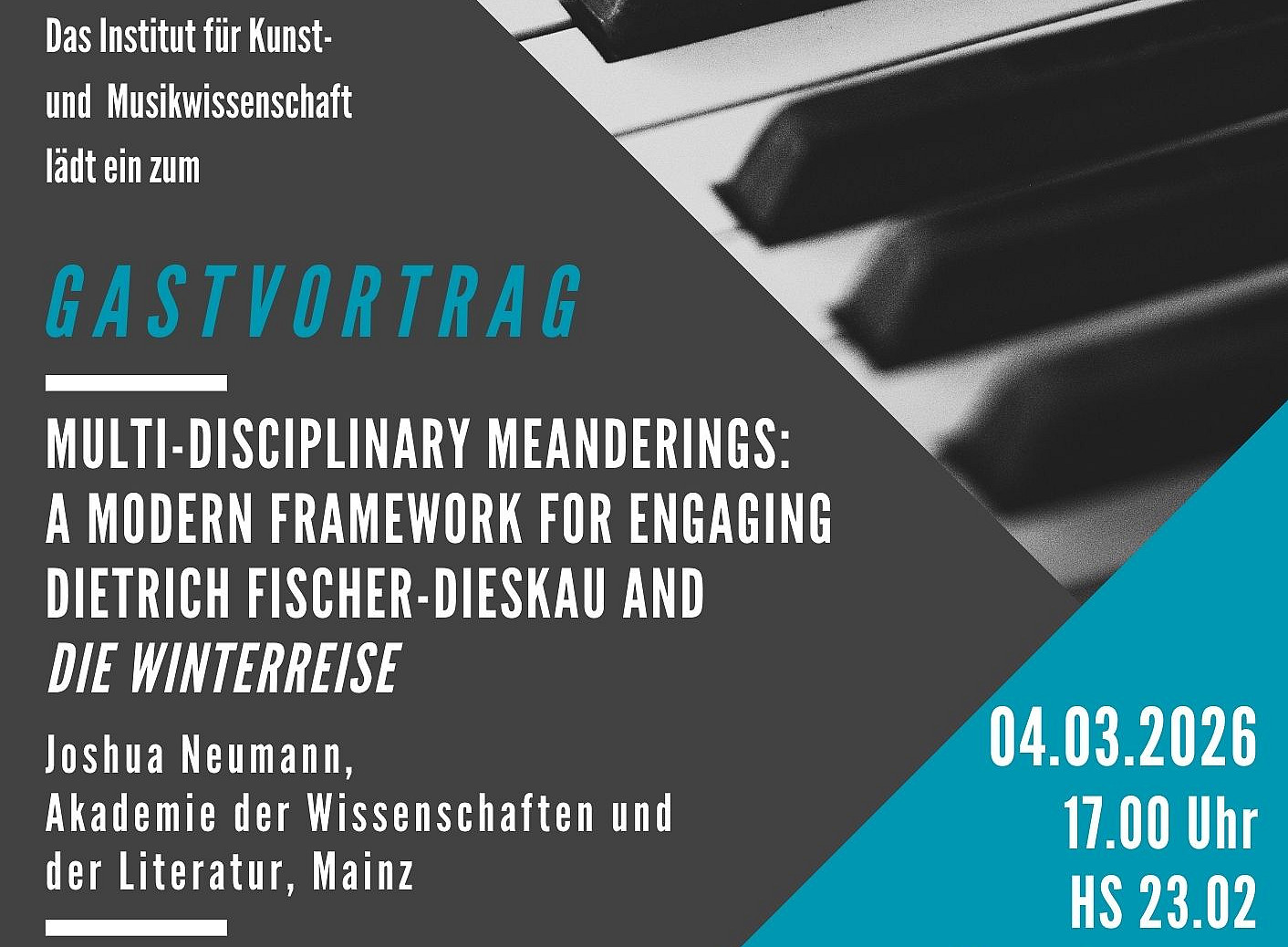 Plakat Gastvortrag Joshua Neumann 