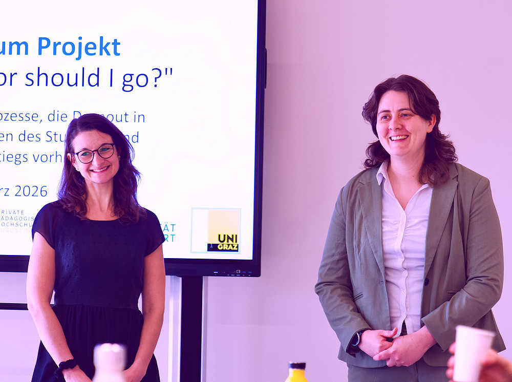 Die Projektleiterinnen Barbara Weißenbacher und Corinna Koschmieder ©Uni Graz/Marcel Jud