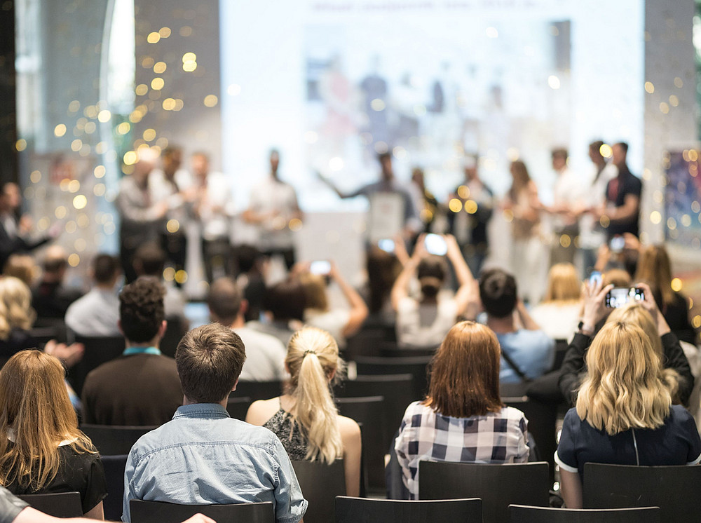 Back view of an audience member at an award ceremony ©Matej Kastelic - stock.adobe.com