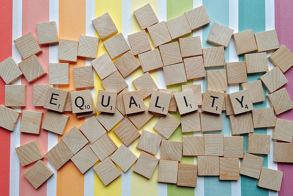 The game Scrabble with the word "Equality" on the Pride image rainbow table ©pixabay.com
