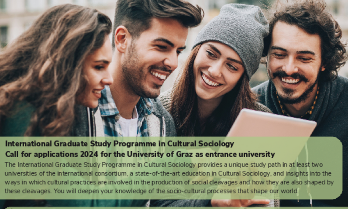 Call for applications2024 for the Master's programme in Cultural Socioloty